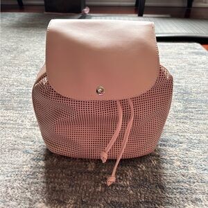 Joe Fresh Pink and White Gingham Backpack with Drawstring